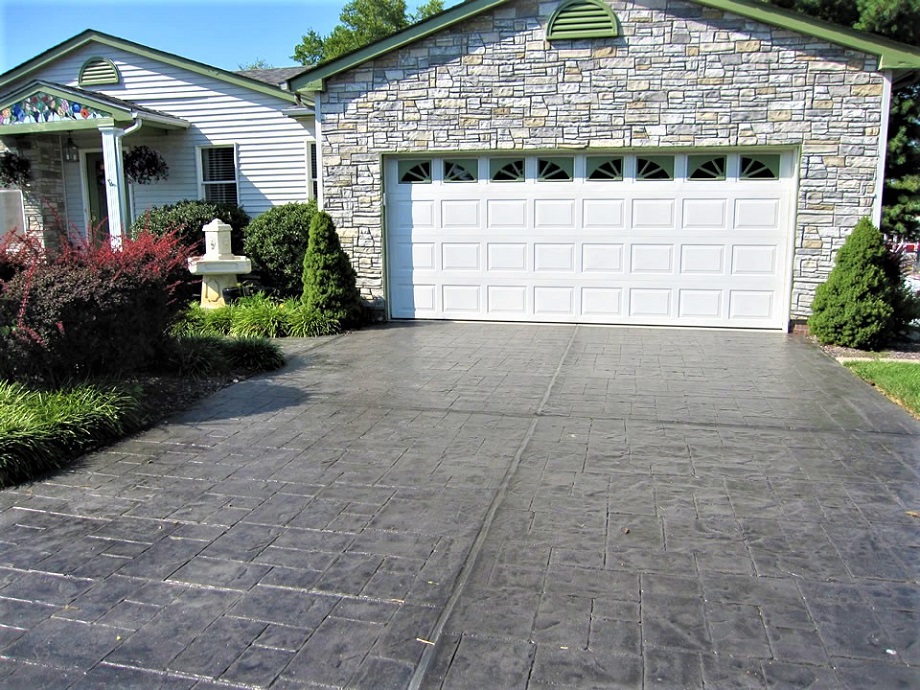 stamped concrete driveway installation indianapolis