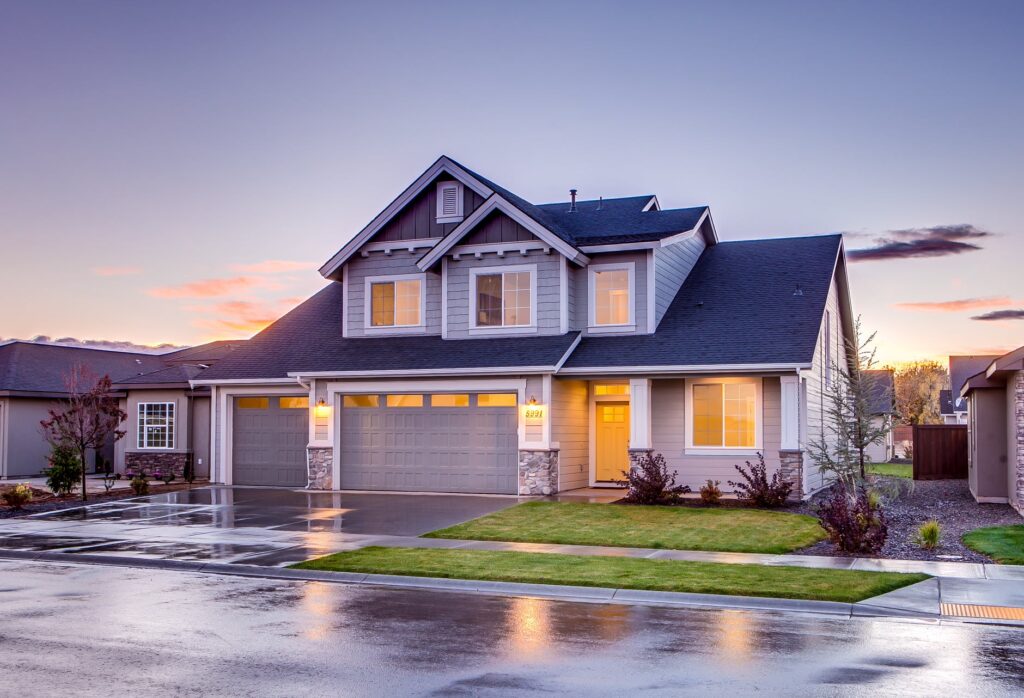 well lit house