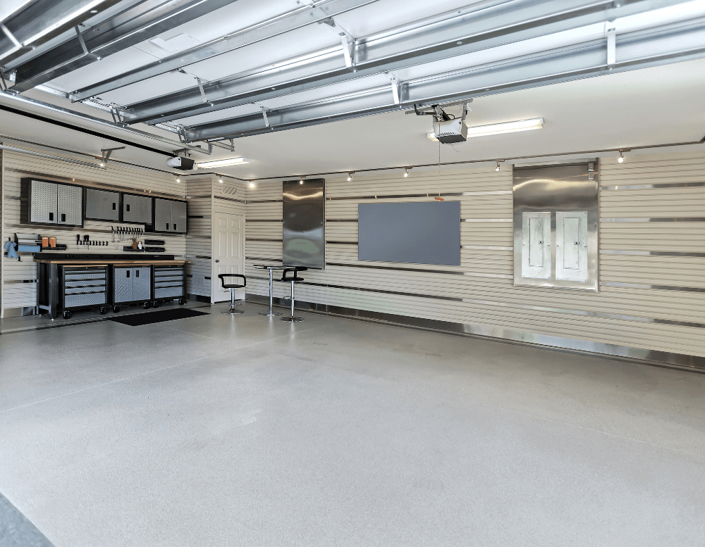 workbench in the garage area