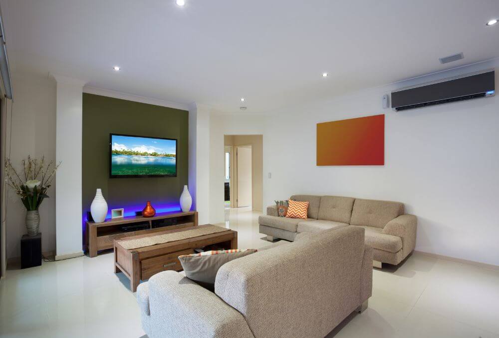living room area with a nice couch and furniture