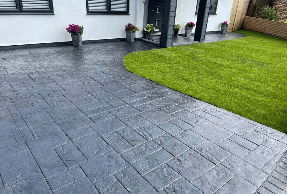 stamped concrete garage floor