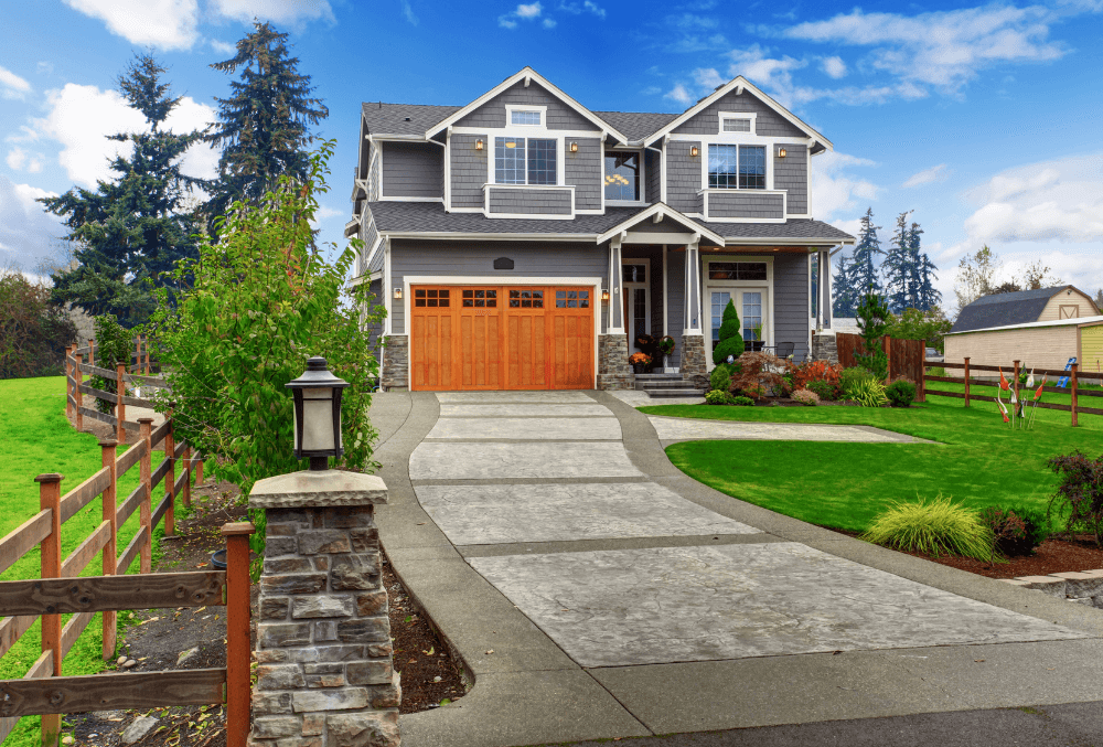 contemporary house with concrete driveway