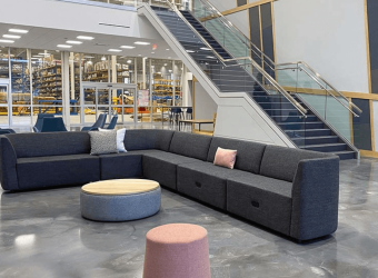 work space polished concrete flooring