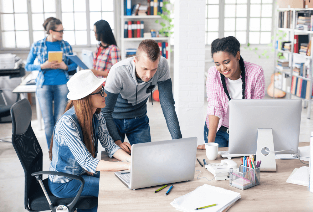 employees working in the office