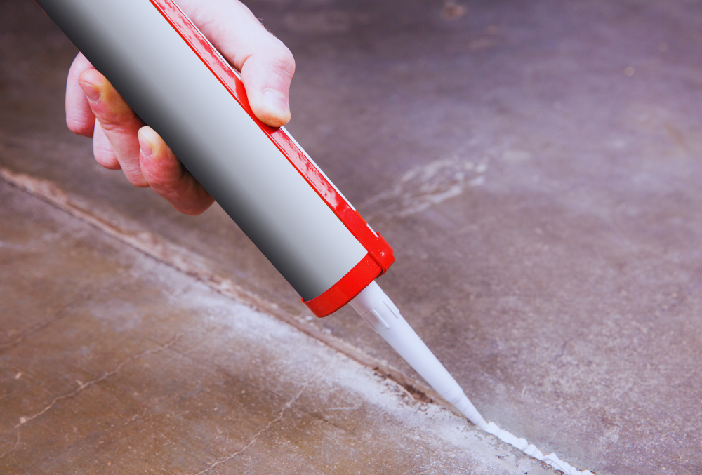 sealing cracks on concrete floor