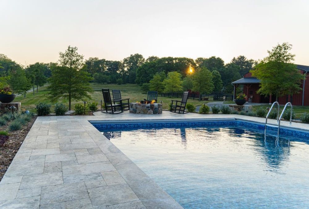 stamped concrete pool deck