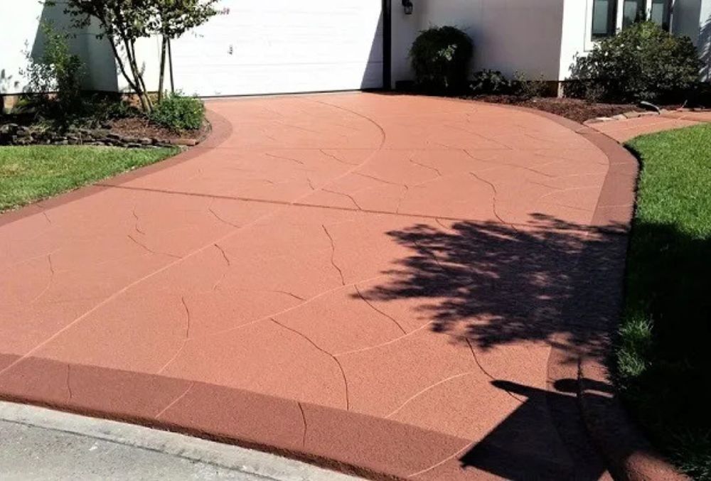 colored concrete driveway