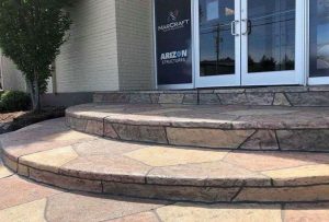 colored concrete front entryway