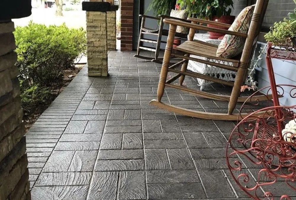 stamped overlay patio